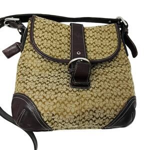 Vintage Coach Signature C 6376 Soho Brown Saddle Bag Crossbody Tan Old Money